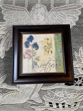Vintage Whimsygoth Fairycore Floral Rhinestone Framed Wall Art